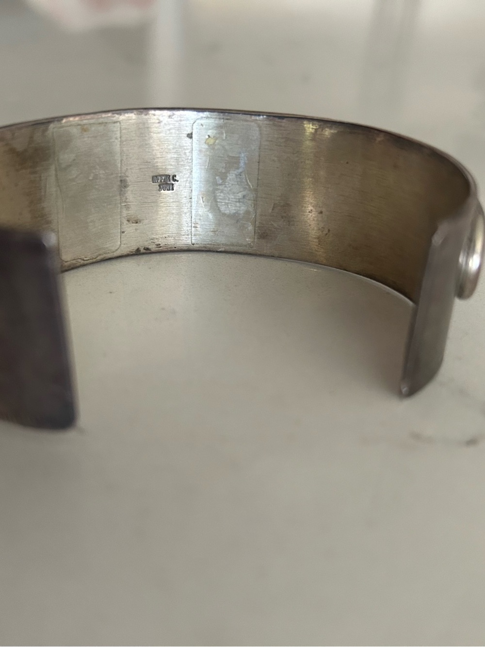 Effie C. Zuni Sterling Silver Turquoise Snake Cuff Bracelet - Picture 6 of 7